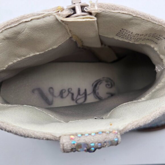 Very G Kady Women's Silver Rhinestone Booties Western Size 8 CHIC - Picture 5 of 8